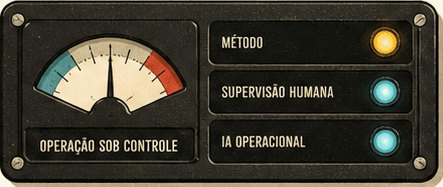 Painel analógico indicando operação sob controle